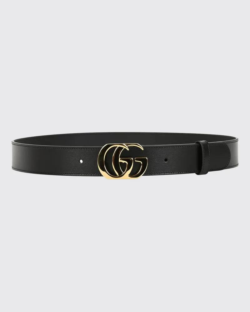 Gucci GG Marmont Gürtel aus Glattkalbsleder mit Monogramm-Schnalle Schwarz