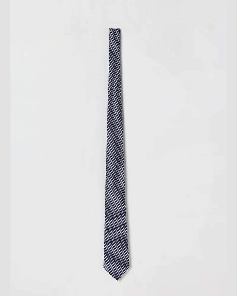 Ermenegildo Zegna Seidenkrawatte mit Segel-Allover-Print Navy