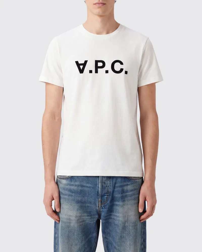 A.P.C. T-Shirt aus Bio-Baumwolle von mit kontrastierendem Logo-Print Weiß