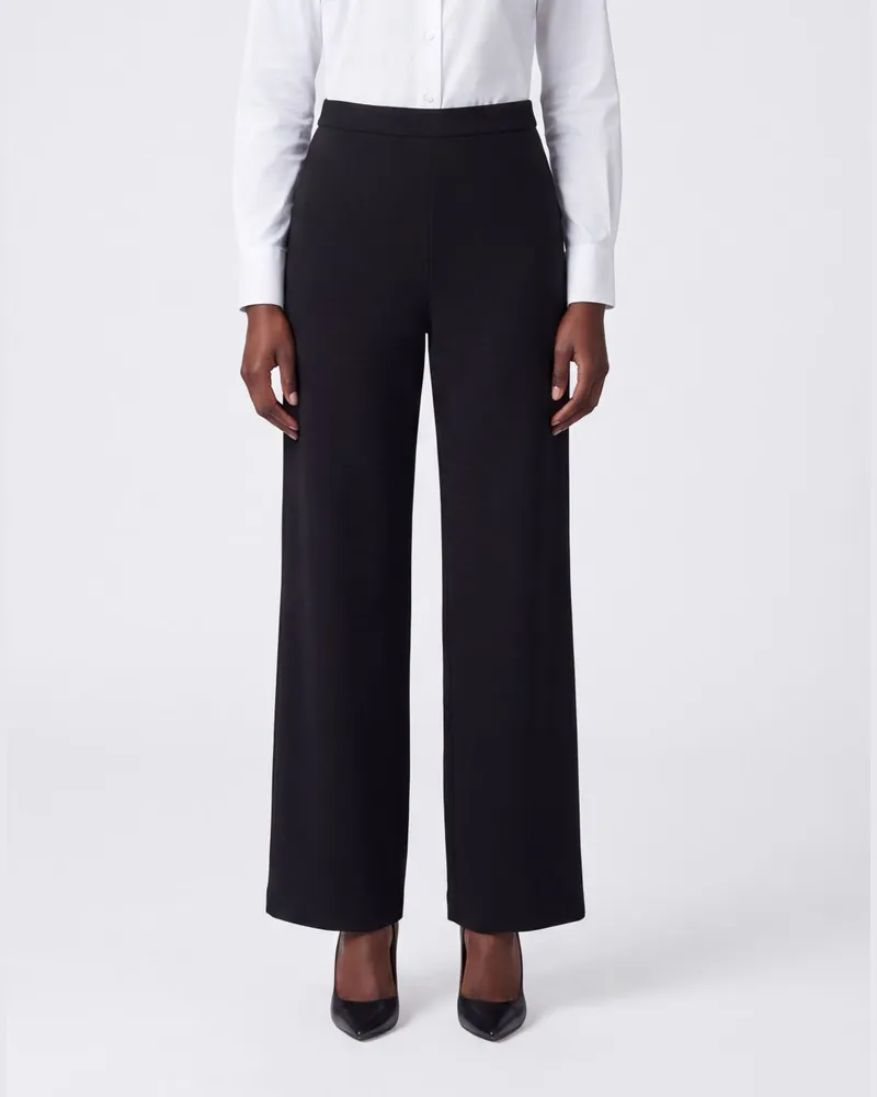 Max Mara High-Waist Crêpe-Palazzo-Hose mit weitem Bein Schwarz