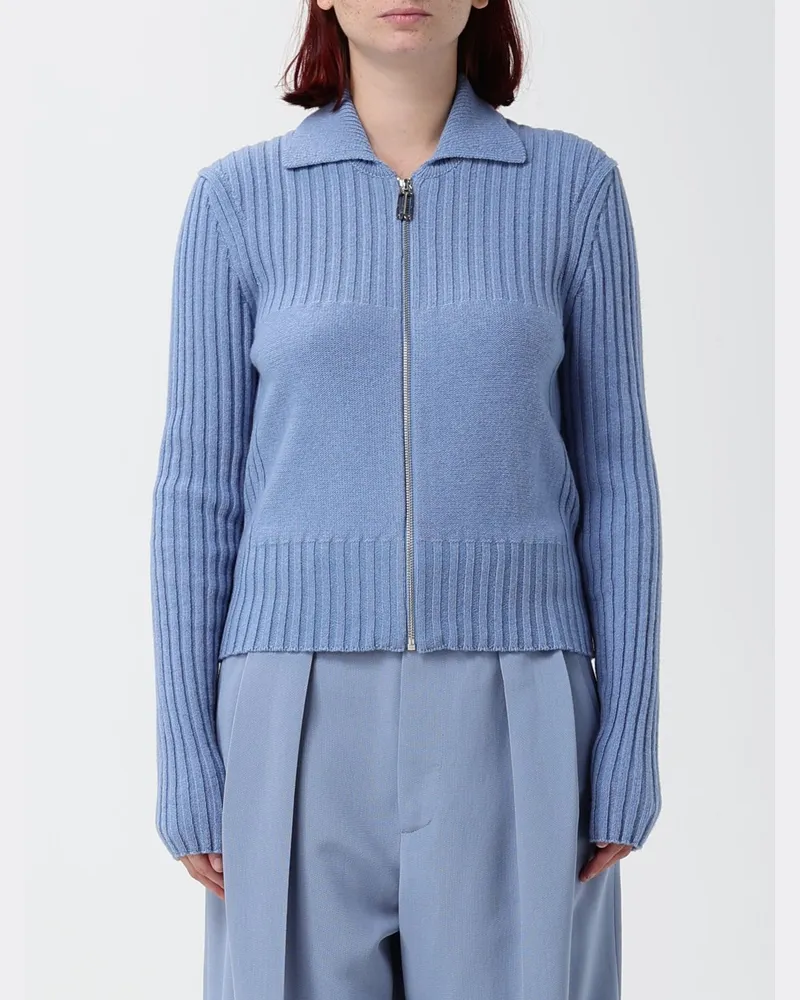 Victoria Beckham Gerippter Cardigan von aus Wolle und Kaschmir mit Reißverschluss Ocean