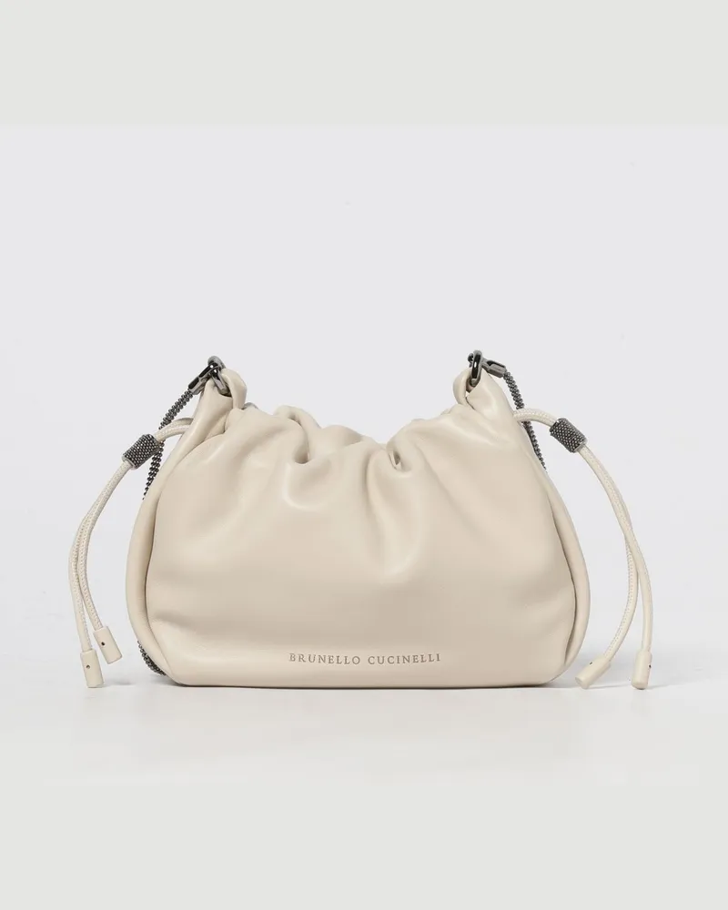 Brunello Cucinelli Schultertasche damen Ivory
