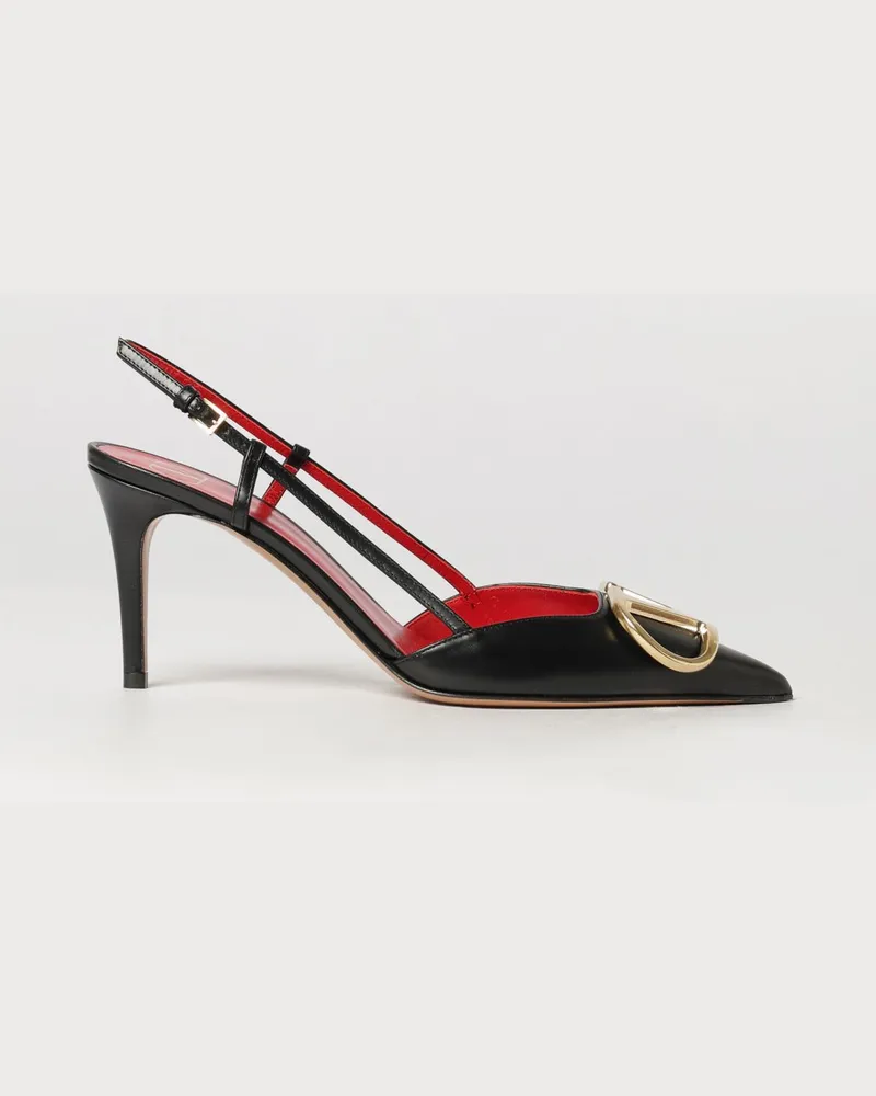 Valentino Garavani VLogo Signature Slingback-Pumps aus Kalbsleder mit hohem Absatz Schwarz