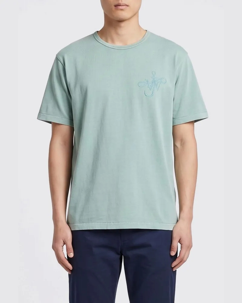 J.W.Anderson Baumwoll-T-Shirt mit Monogramm Hellblau