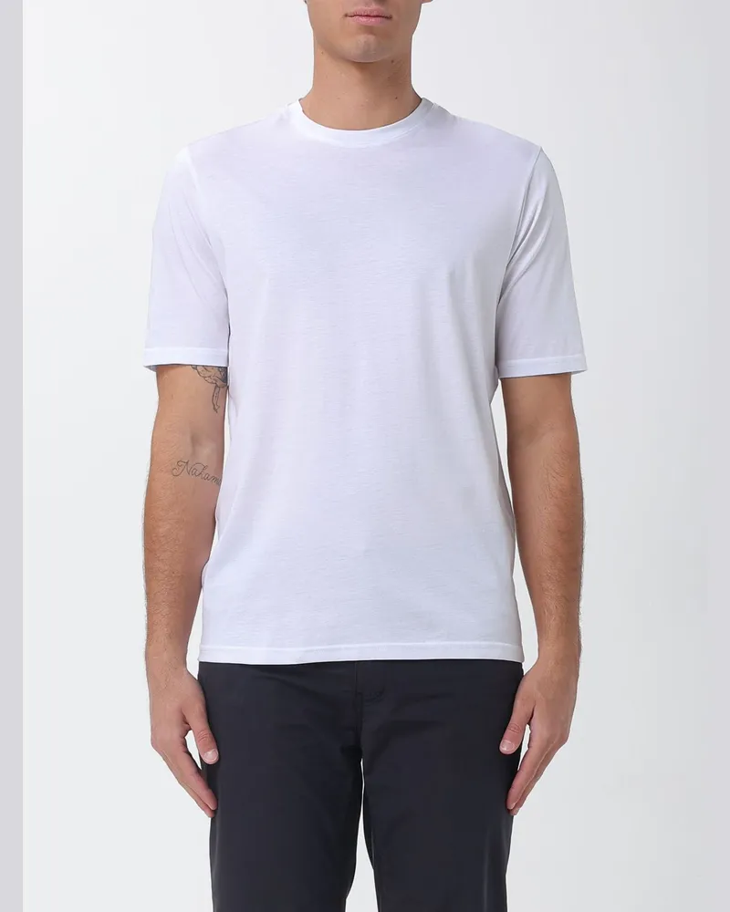 XC Kurzärmeliges Slim-Fit T-Shirt aus Baumwolle mit Rundhalsausschnitt Weiß