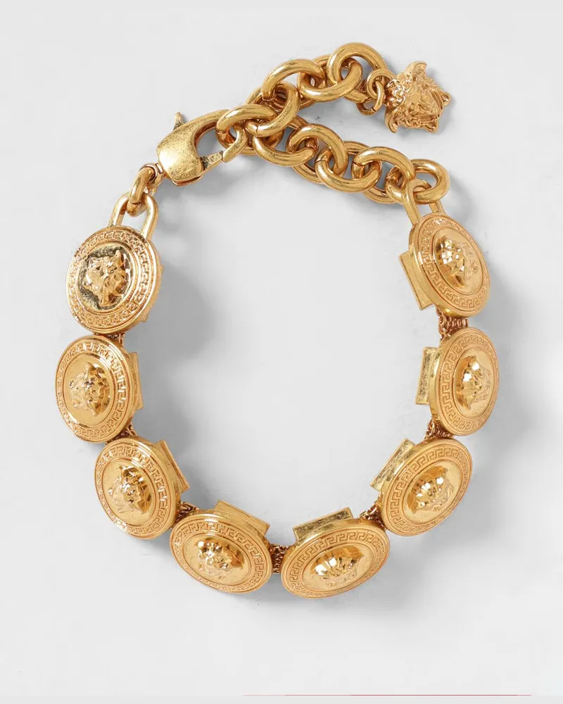 Versace Verstellbares Medusa-Armband aus goldfarbenem Metall Gold