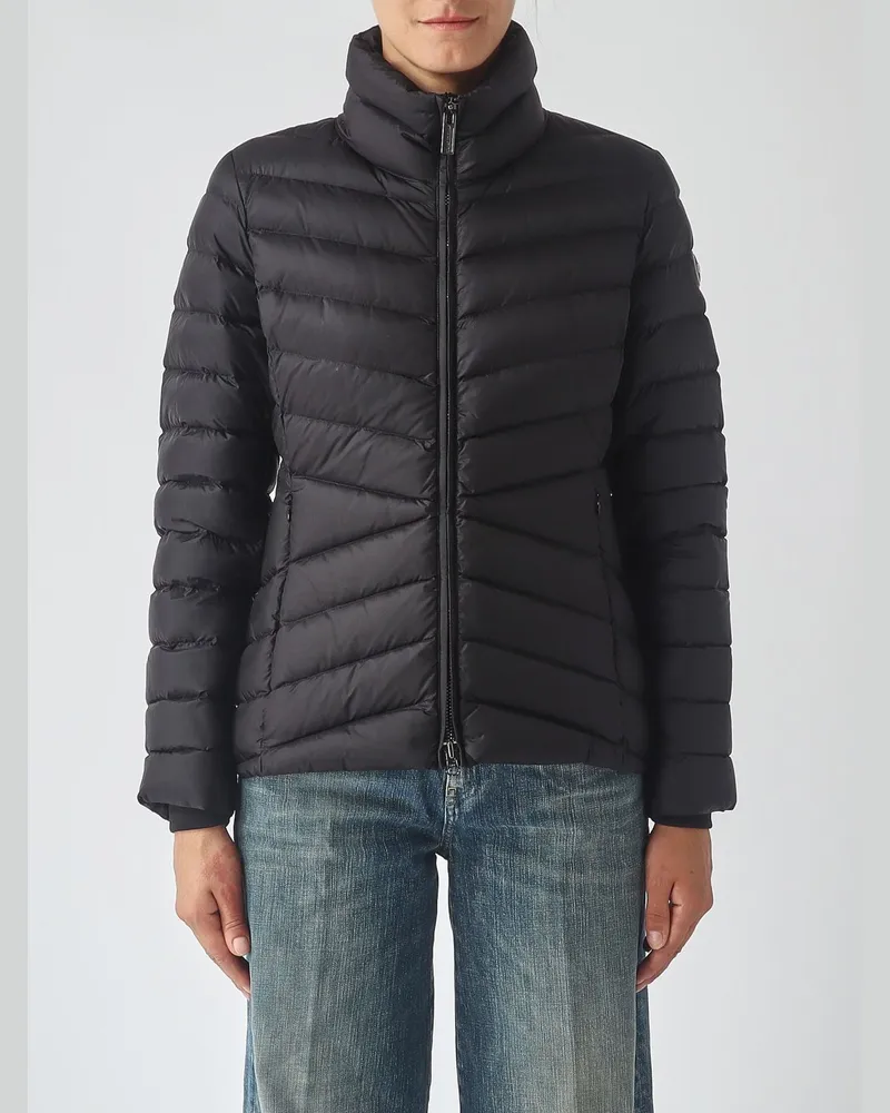 Colmar Kurze Stepp-Daunenjacke aus Nylon mit Stehkragen und Daunenfüllung Schwarz