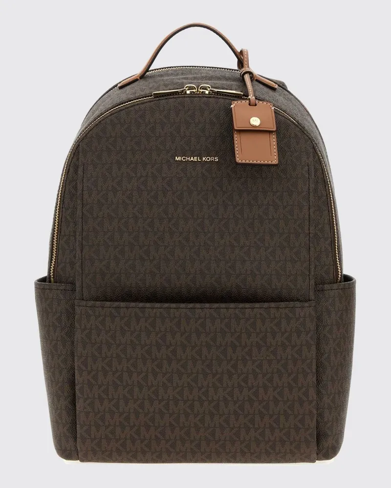Michael Kors Sable Rucksack aus Canvas mit MK-Monogramm-Print und Lederdetails Gelb