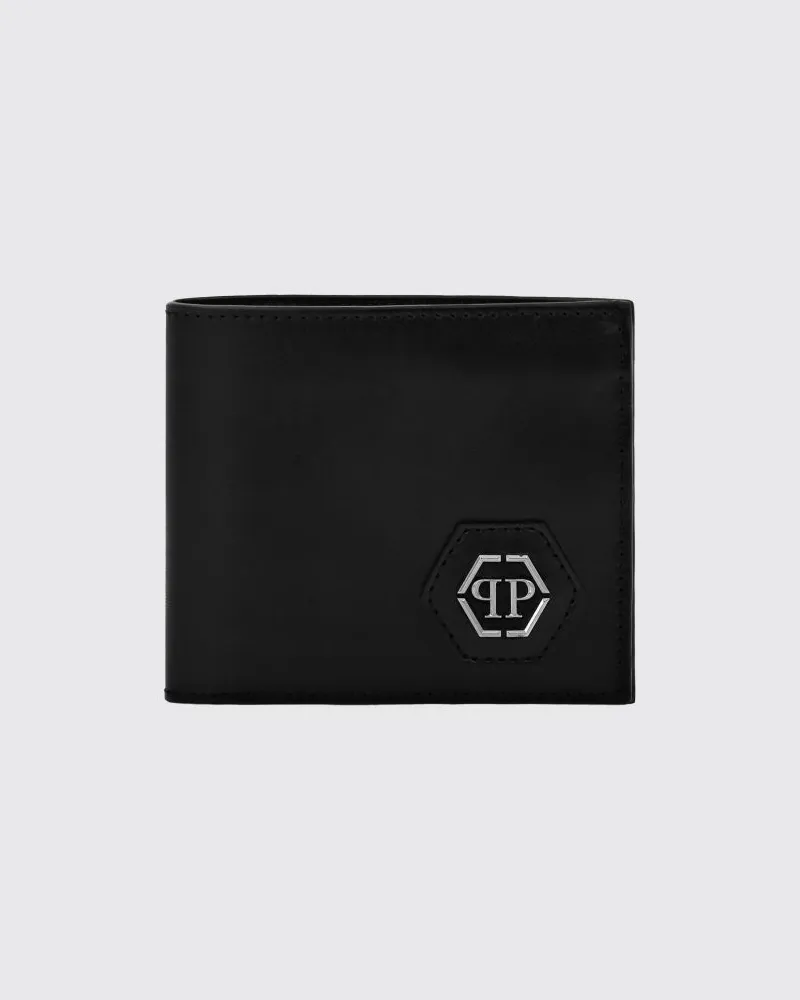 Philipp Plein Zweifach gefaltete Brieftasche mit Logo-Plakette Schwarz