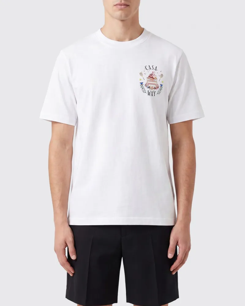 Casablanca Paris Rundhals-T-Shirt aus Bio-Baumwolle mit Logo-Print Ocker