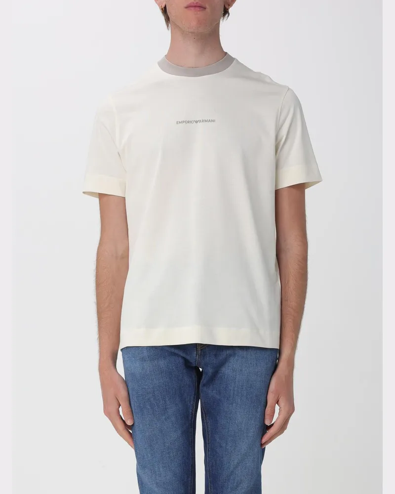 Emporio Armani Rundhals-T-Shirt mit Logo Yellow