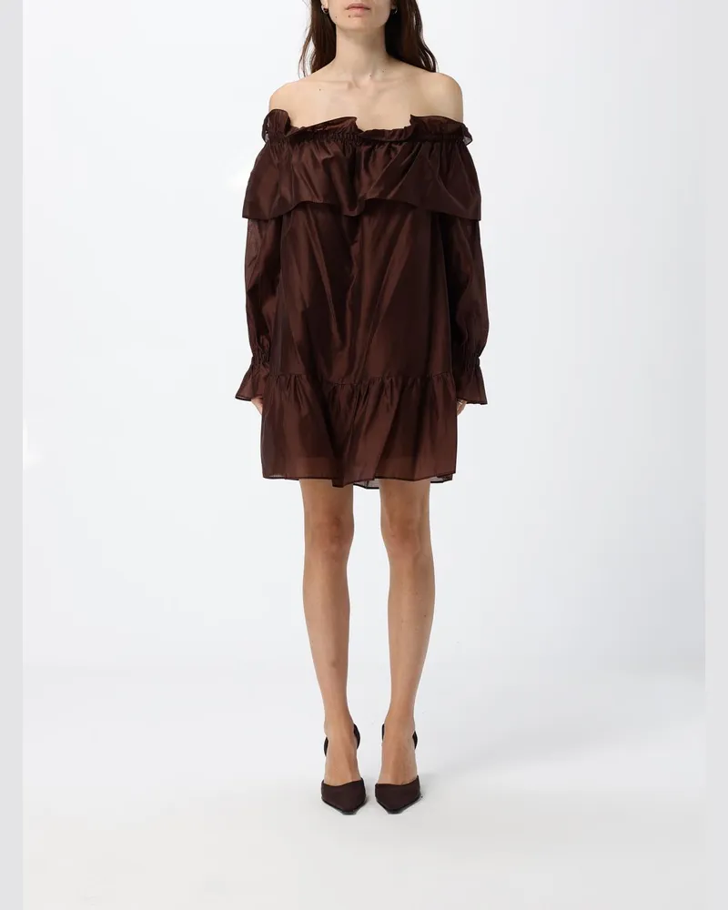 Twin-Set Mini-Kleid aus Crêpe Braun