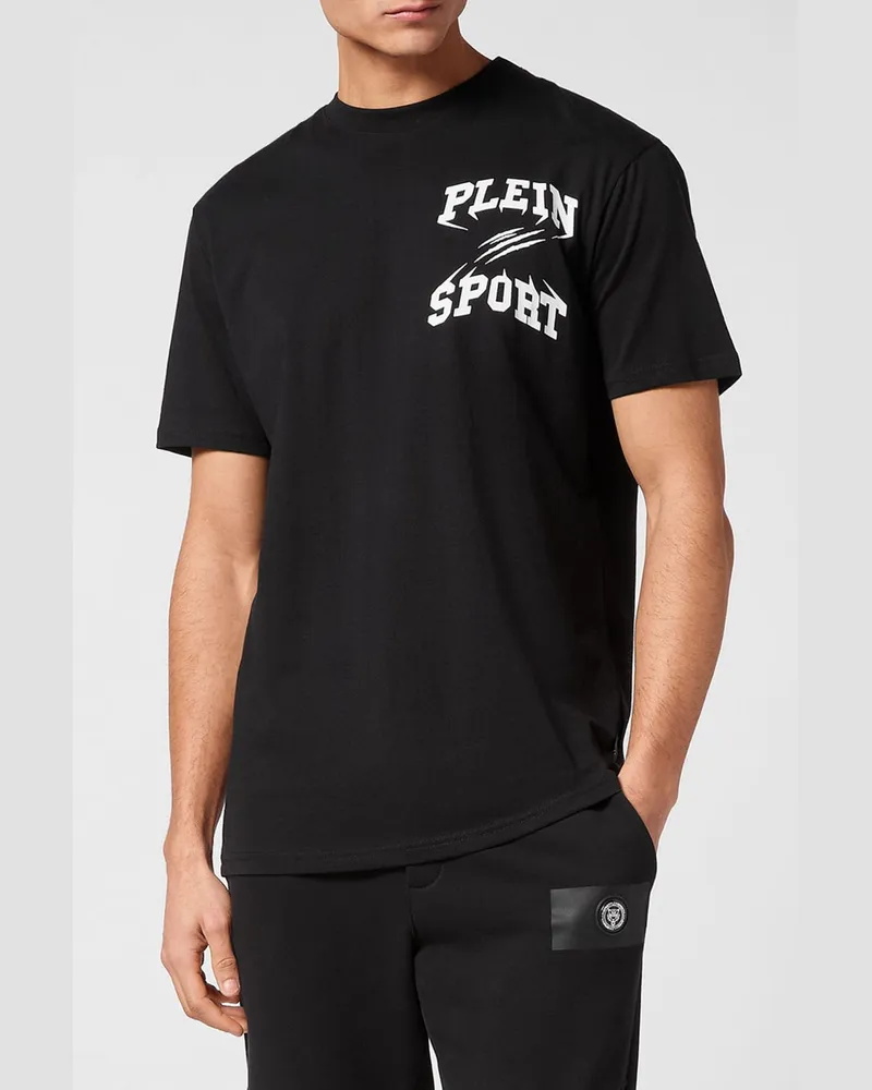 Philipp Plein Baumwoll-Jersey-T-Shirt mit Rundhalsausschnitt und Rückenlogo Weiss