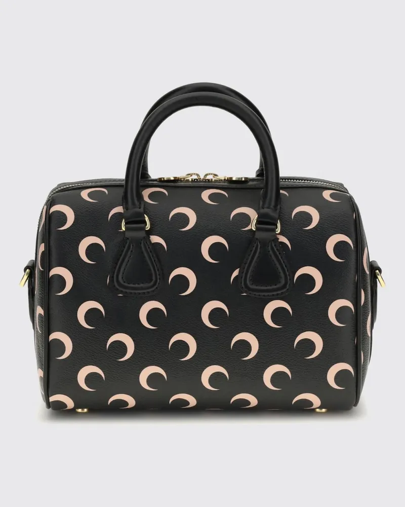 Marine Serre Moon Bowling-Tasche mit Crescent Moon Monogramm-Print Schwarz