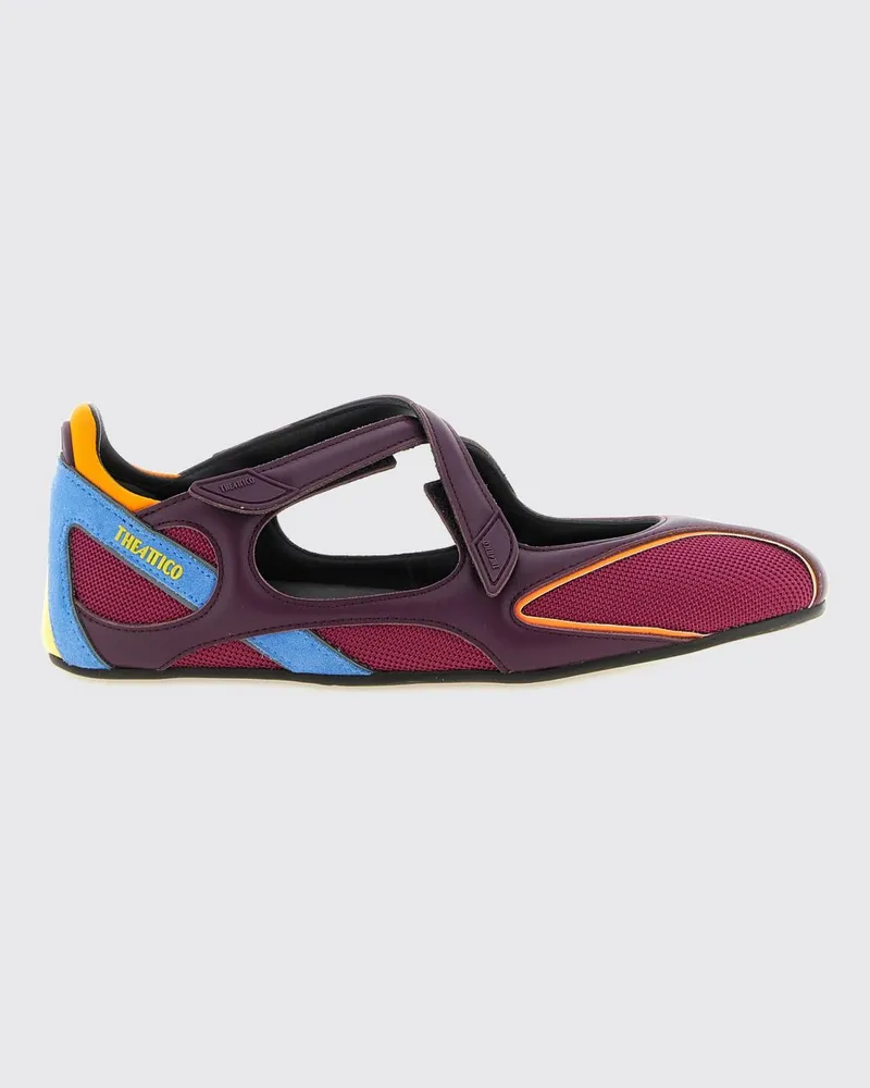 ATTICO Floor 01 Mary Jane Ballerinas aus Mesh mit abstraktem Druck Bunt
