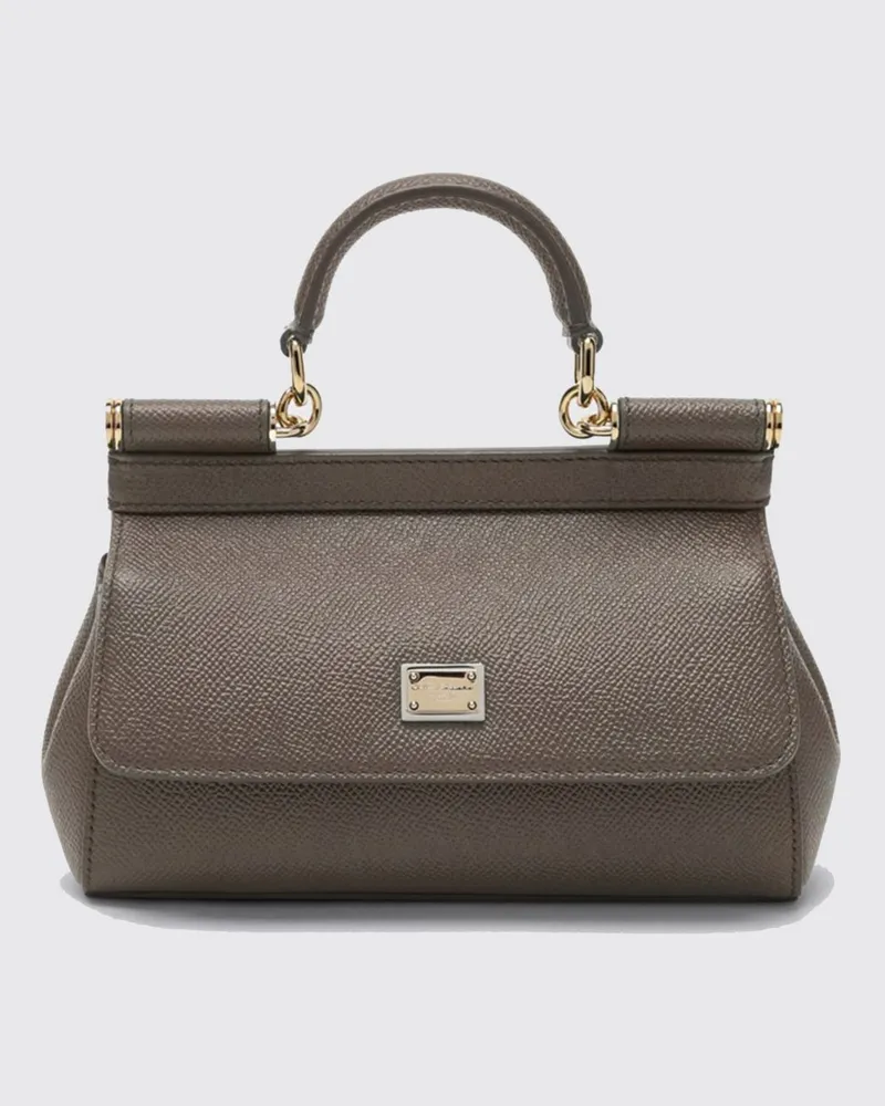 Dolce & Gabbana DOLCE  GABBANA Sicily Mini-Handtasche Dolce & Gabbana aus genarbtem Kalbsleder Grau