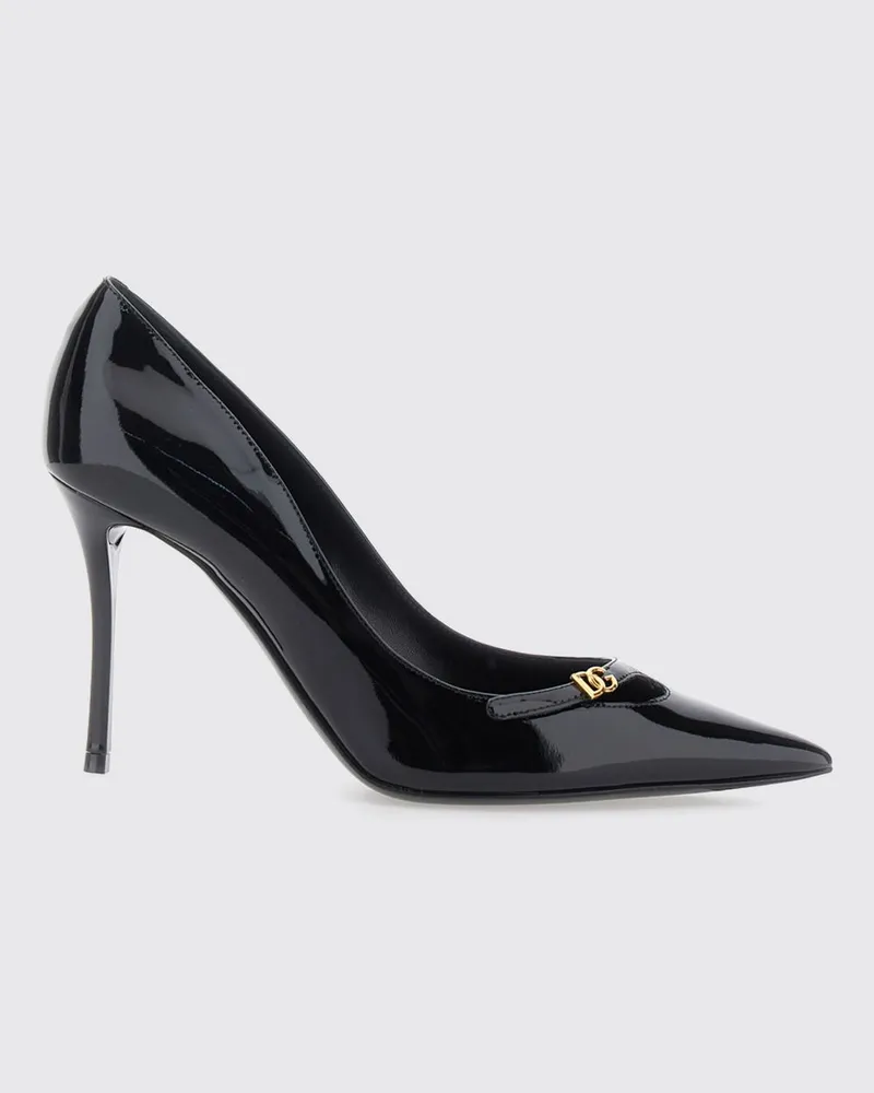 Dolce & Gabbana DOLCE  GABBANA Lackleder-Pumps Dolce & Gabbana mit hohem Absatz und DG-Monogramm-Logo Schwarz