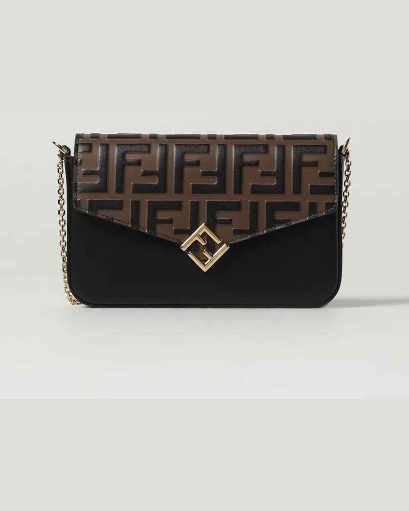 Fendi Schultertasche damen Kaffee