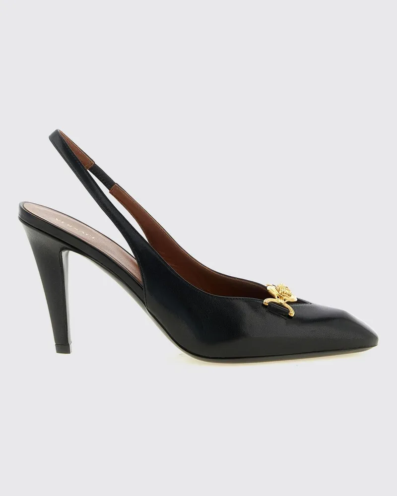 Versace Slingback-Pumps aus Lammleder mit Stilettoabsatz und Medusa-Logo Schwarz