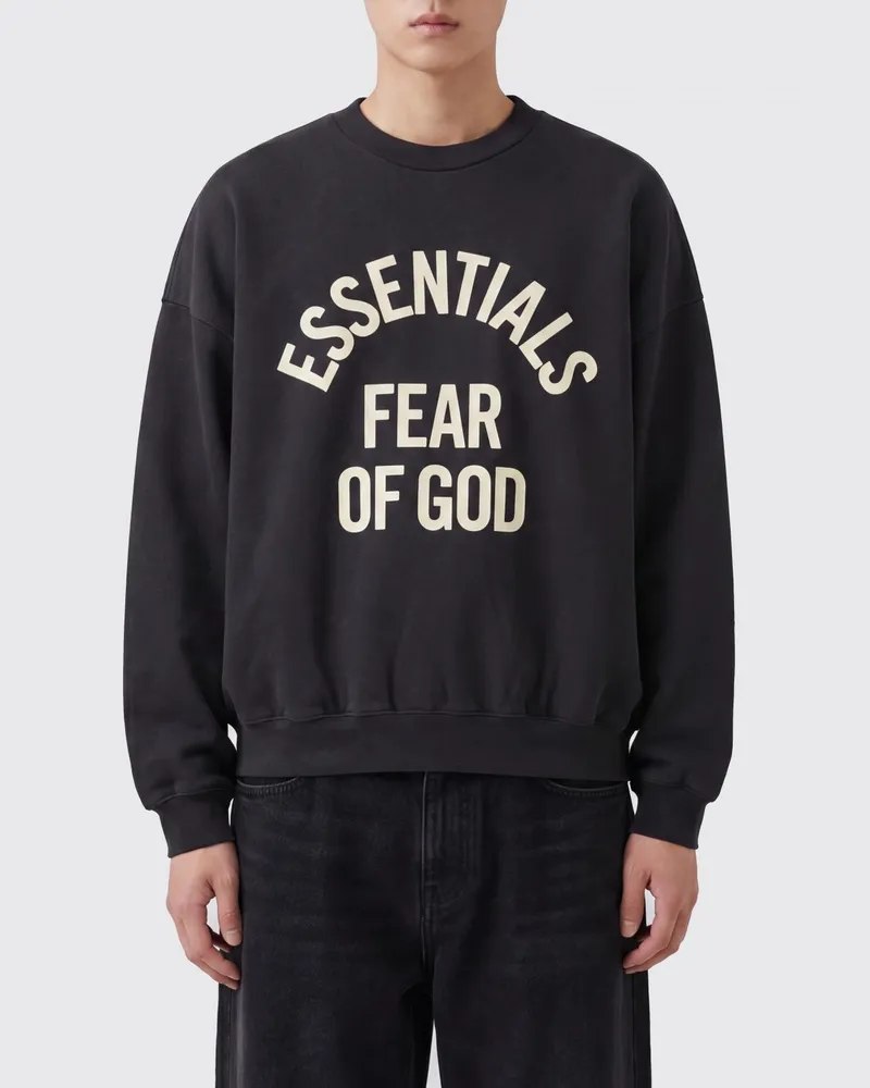 Fear of God Relaxed Fit Baumwoll-Sweatshirt mit Rundhalsausschnitt Schwarz