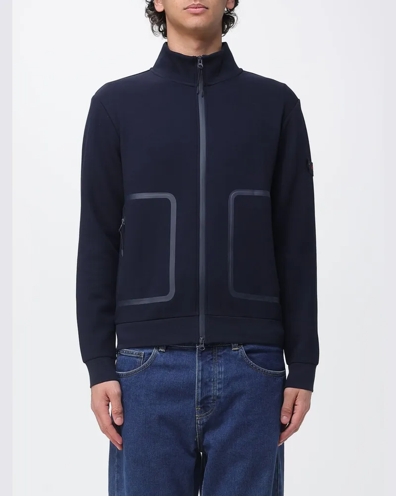 Peuterey Sweatshirt mit Reißverschluss aus Baumwollmischung Blau