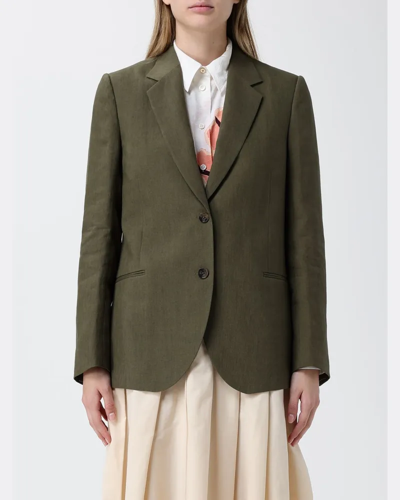 Paul Smith Einreihiger Leinenblazer Grün