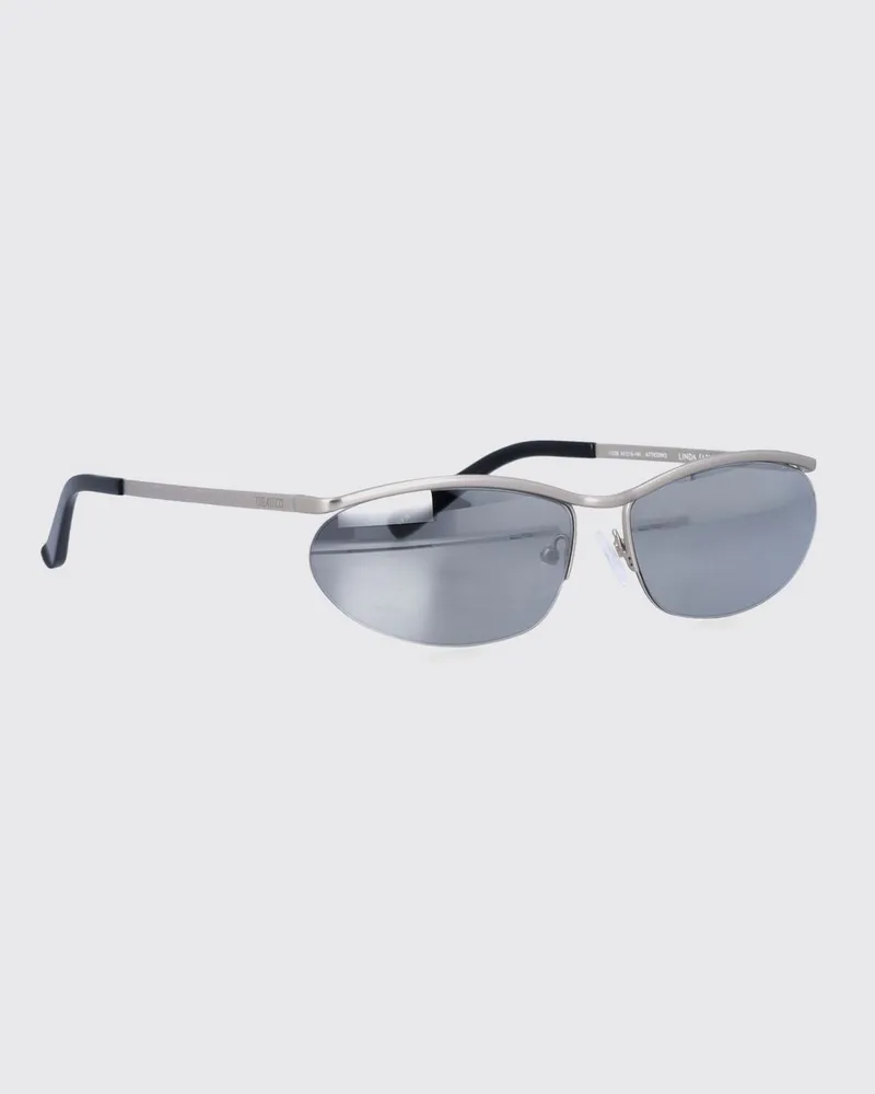 ATTICO Sonnenbrille Charlotte von mit ovalem Gestell aus silberfarbenem Metall Silber
