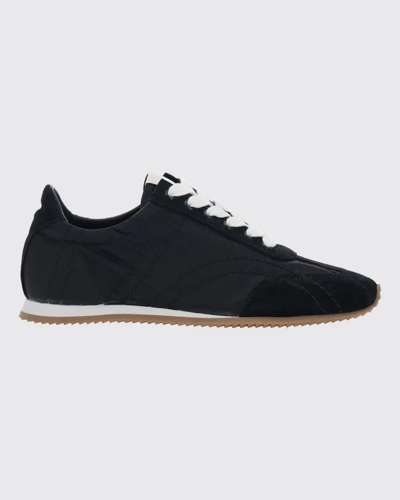 Totême Bicolor-Sneakers aus recyceltem Nylon und Wildleder Schwarz