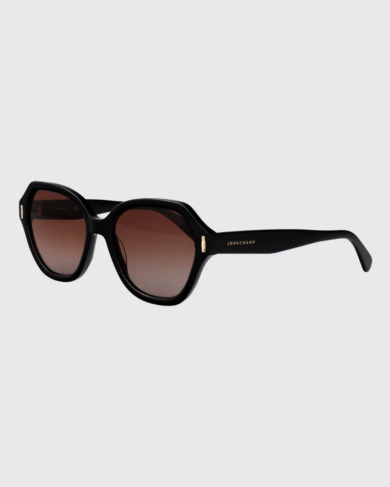 Longchamp Abgerundete Cat-Eye-Sonnenbrille von aus Acetat mit Verlaufsgläsern Schwarz