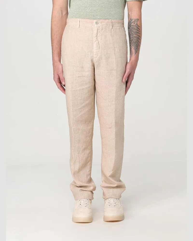 120% Lino Hose herren Beige