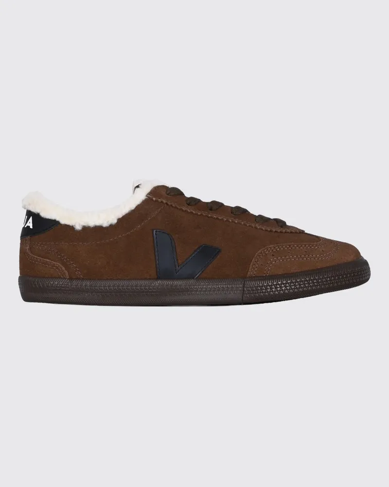 VEJA Volley Wildleder-Sneaker mit Shearling-Innenfutter Haselnuss