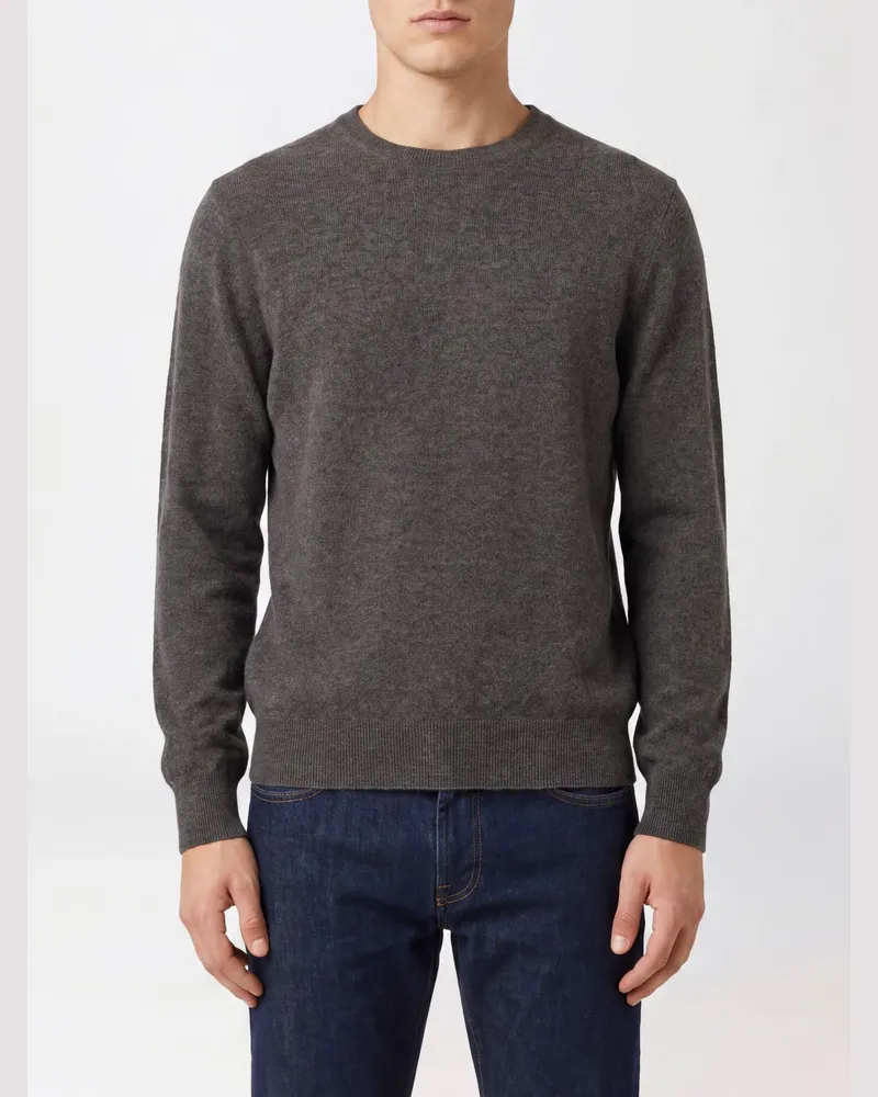 Ballantyne Gerippter Pullover mit Rundhalsausschnitt aus 100 % Kaschmir Grau