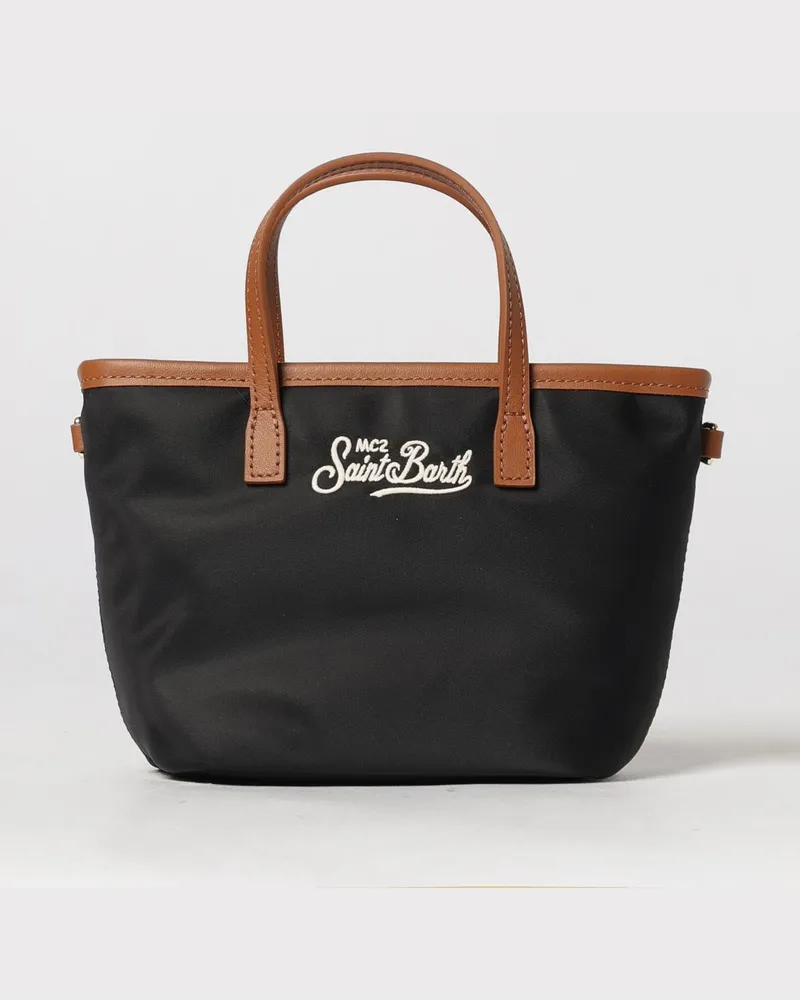 MC2 Saint Barth Nylontasche mit gesticktem Logo Schwarz