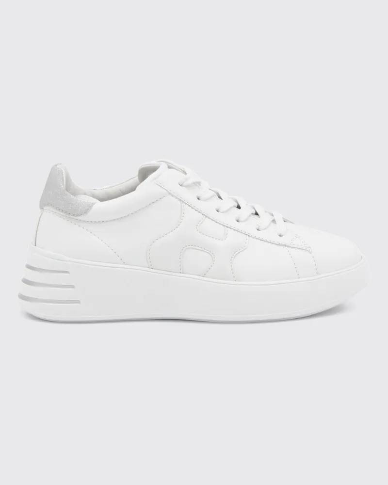 Hogan Rebel H562 Plateau-Sneakers aus Kalbsleder von mit Logo Weiß