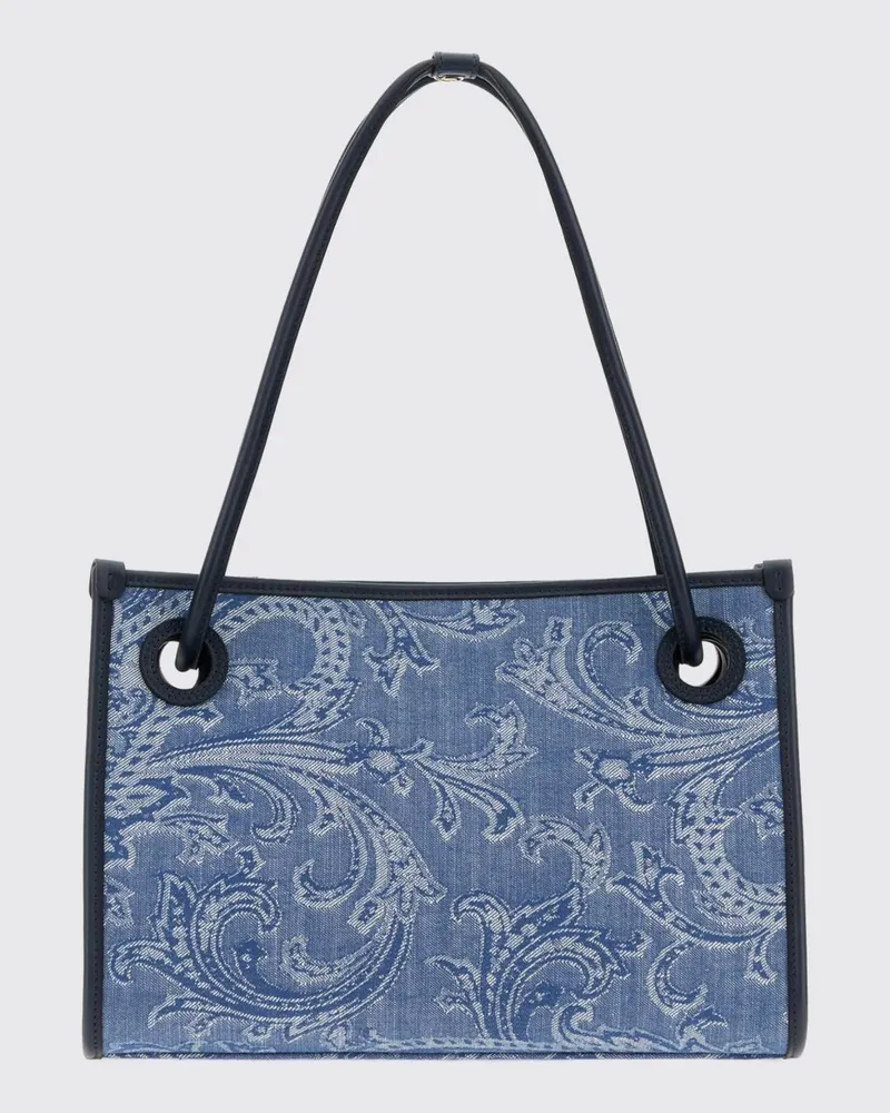 Etro Eyes Tasche aus Baumwolle mit Paisley-Jacquard Hellblau