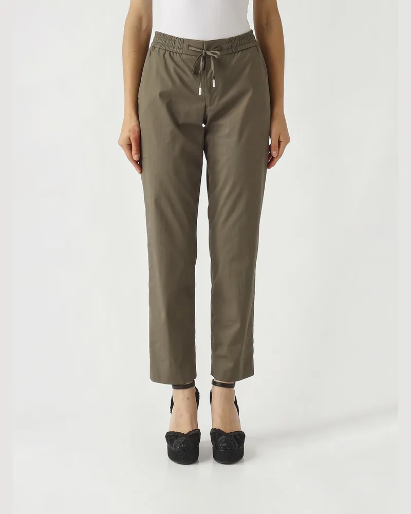 PT TORINO Cropped-Hose aus Stretch-Baumwollmischung Military