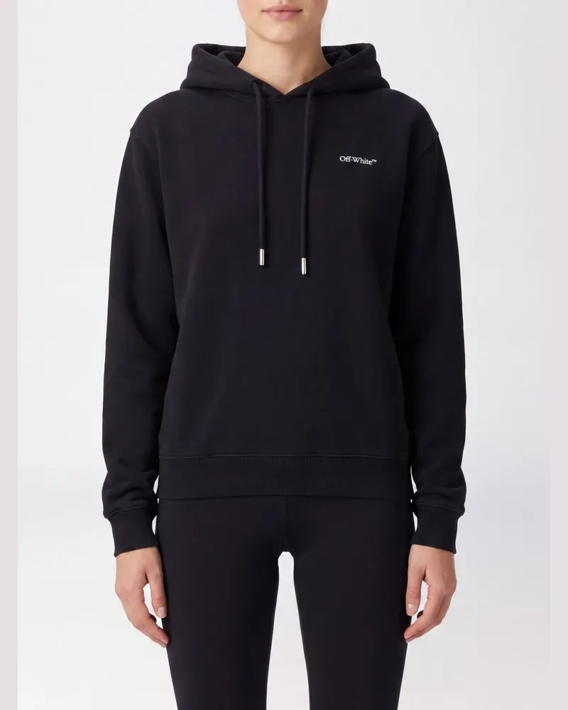 OFF-WHITE Baumwoll-Hoodie mit Arrow-Logo und Kordelzug Grün