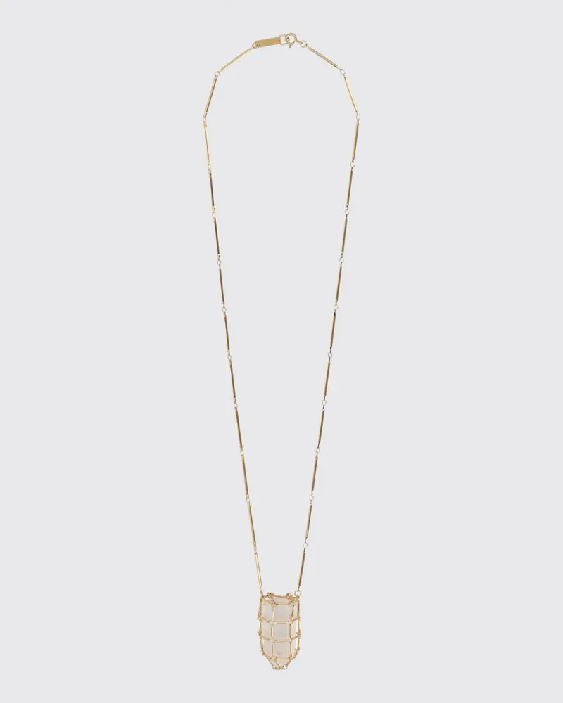Isabel Marant Halskette mit Kristallanhänger aus goldfarbenem Messing Gold