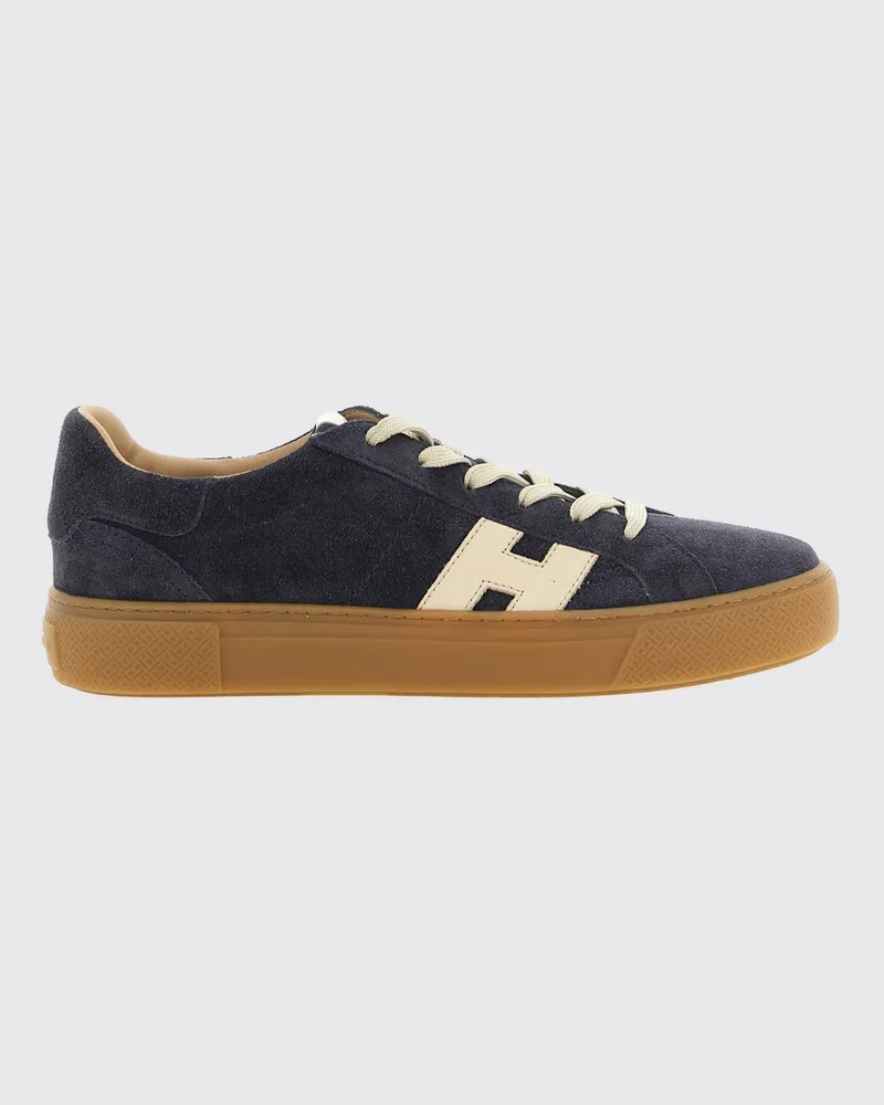 Hogan H705 Sneaker aus Kalbsleder und Veloursleder mit kontrastierendem H-Logo Navy