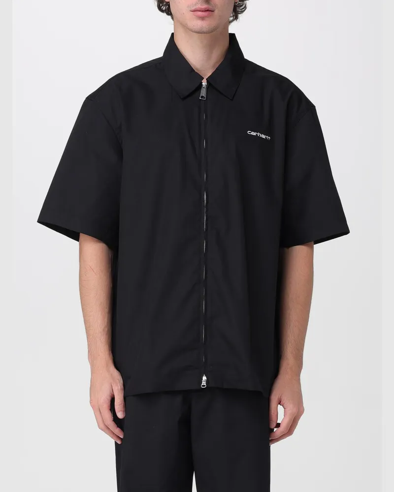 Carhartt WIP Baumwollhemd mit Reißverschluss Schwarz
