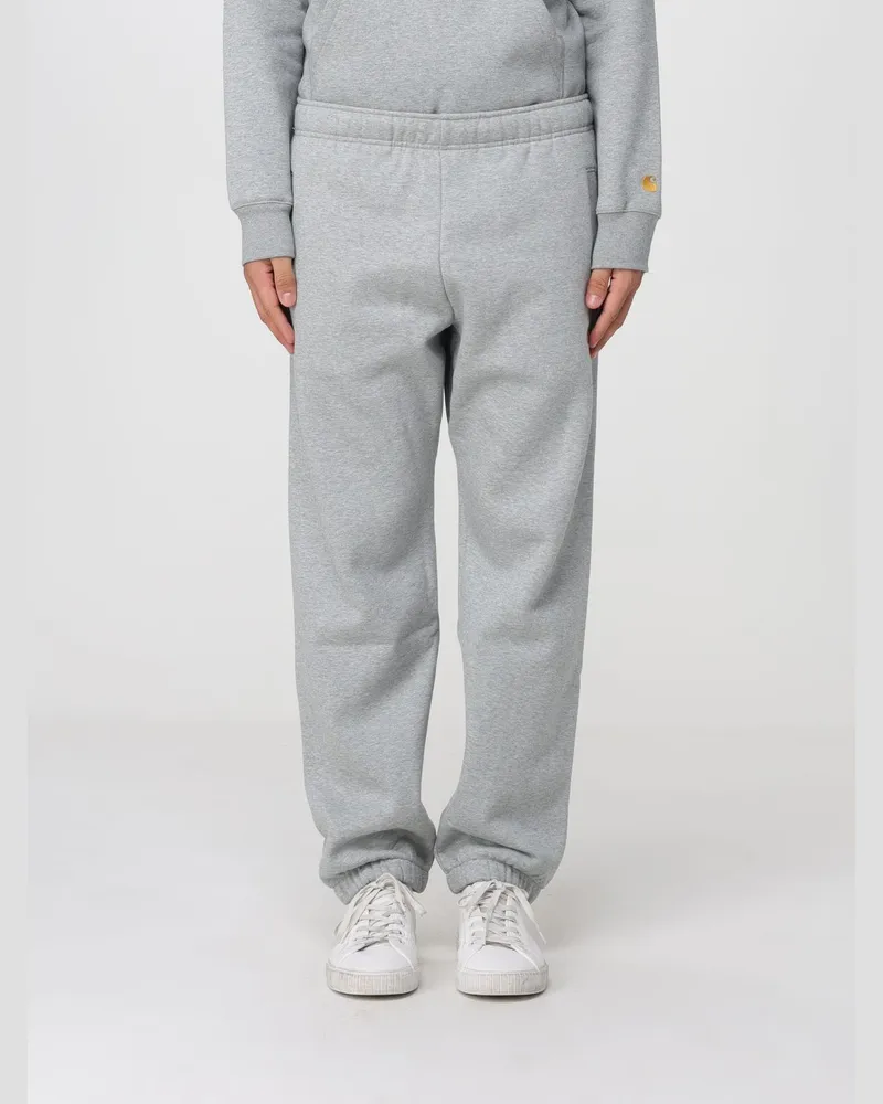 Carhartt WIP Jogginghose aus Baumwolljersey mit geradem Bein und gesticktem Logo Grau