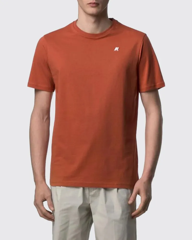 K-Way T-Shirt aus Baumwolljersey mit Mini-Logo Orange