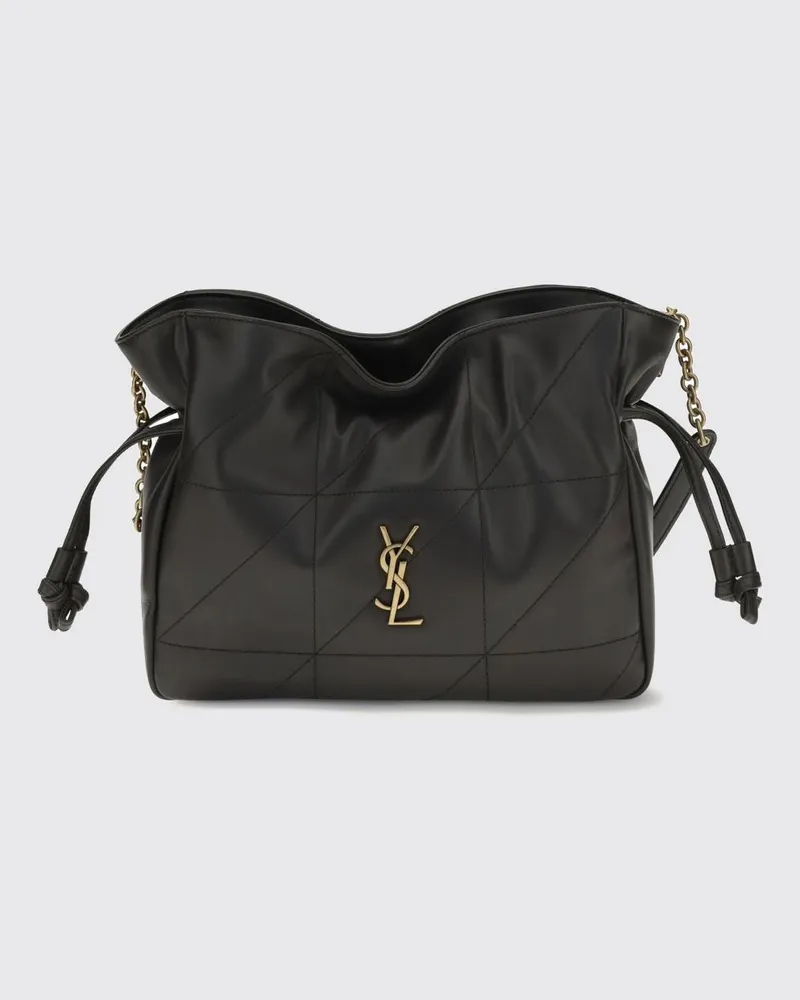 Saint Laurent Jamie Kleine Bucket Bag aus gestepptem Lammleder Grau