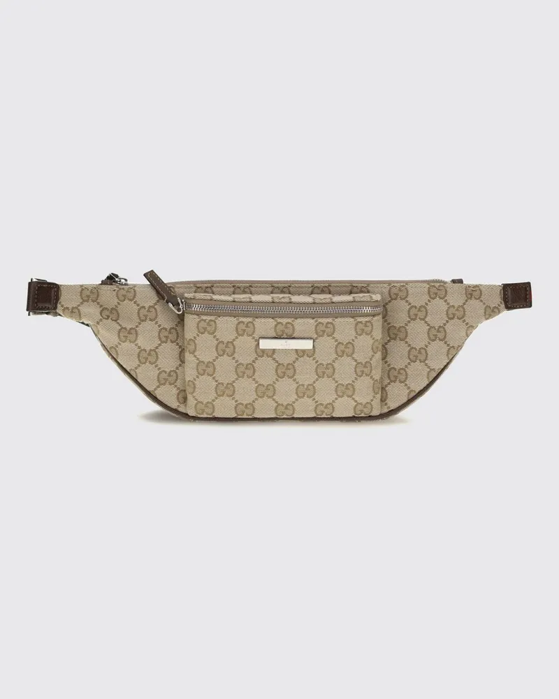 Gucci Mini-Gürteltasche aus GG Supreme-Stoff mit Jacquard-Monogramm Beige