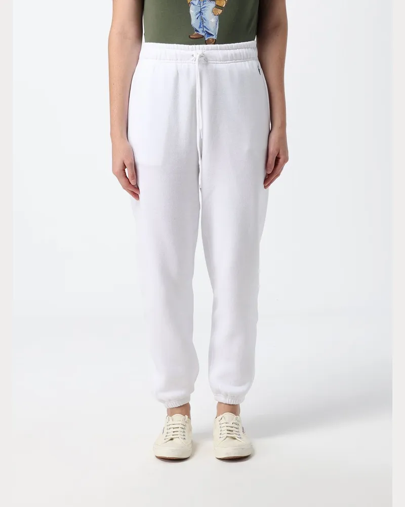 Ralph Lauren Jogginghose aus Baumwolle mit geradem Bein und Logo Weiß