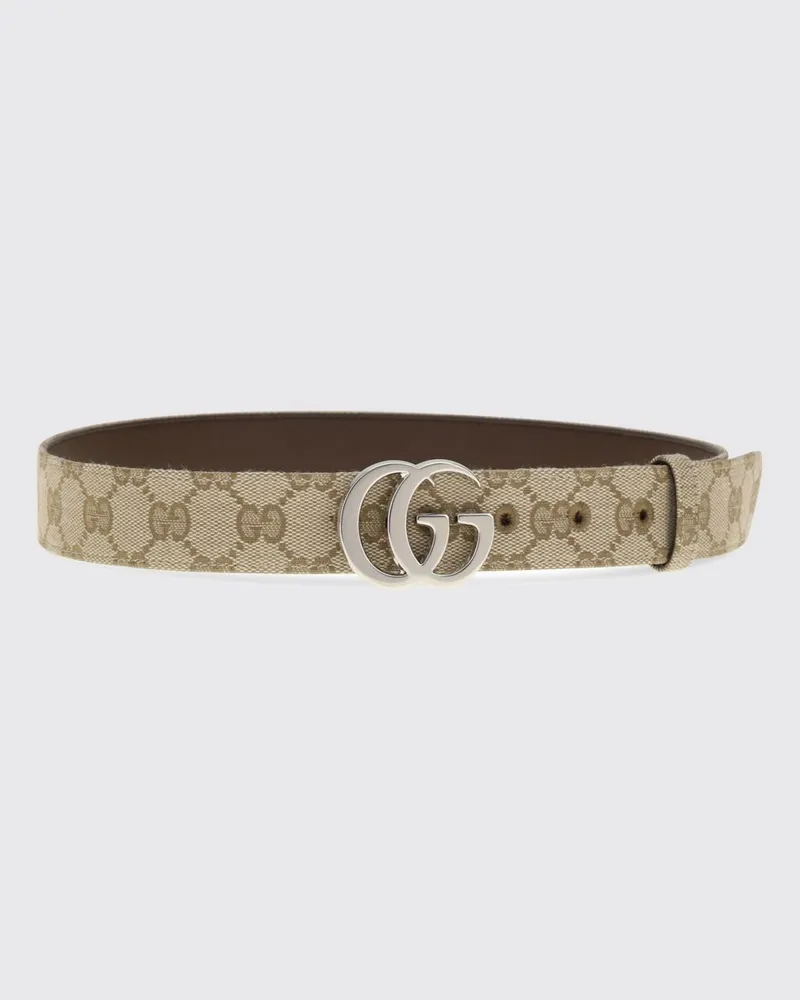 Gucci Gürtel aus beschichteter Baumwolle mit GG-Monogramm-Schnalle Sand