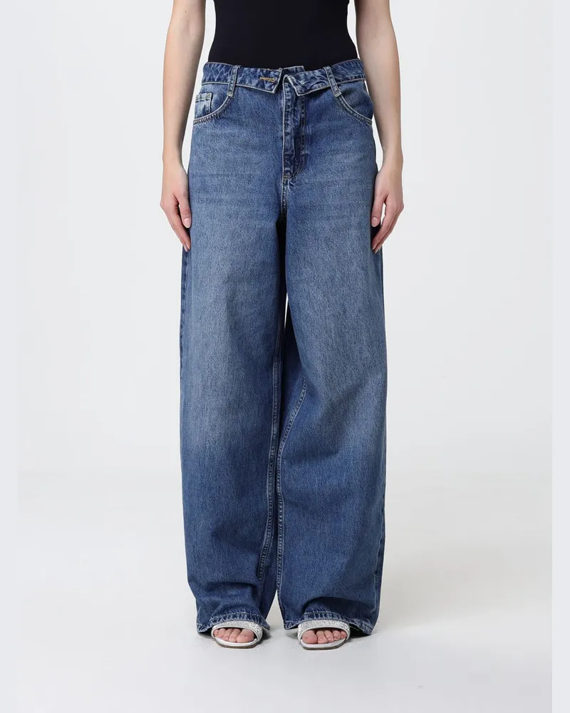 Liu Jo Weite Jeans aus Baumwolldenim Navy