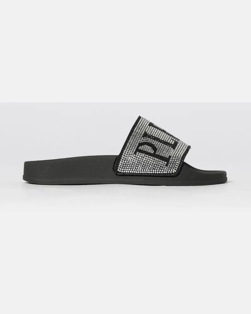 Philipp Plein Gummi-Sandalen mit Strasssteinen Schwarz