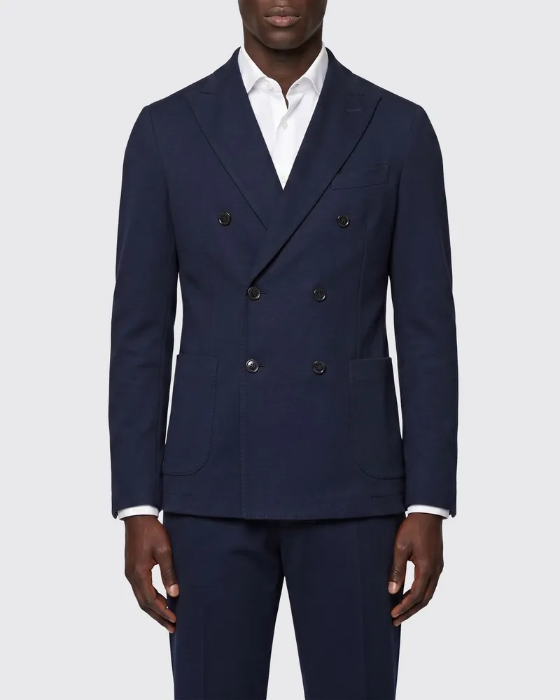 CIRCOLO 1901 Zweireihiger Blazer aus Baumwolle Blau