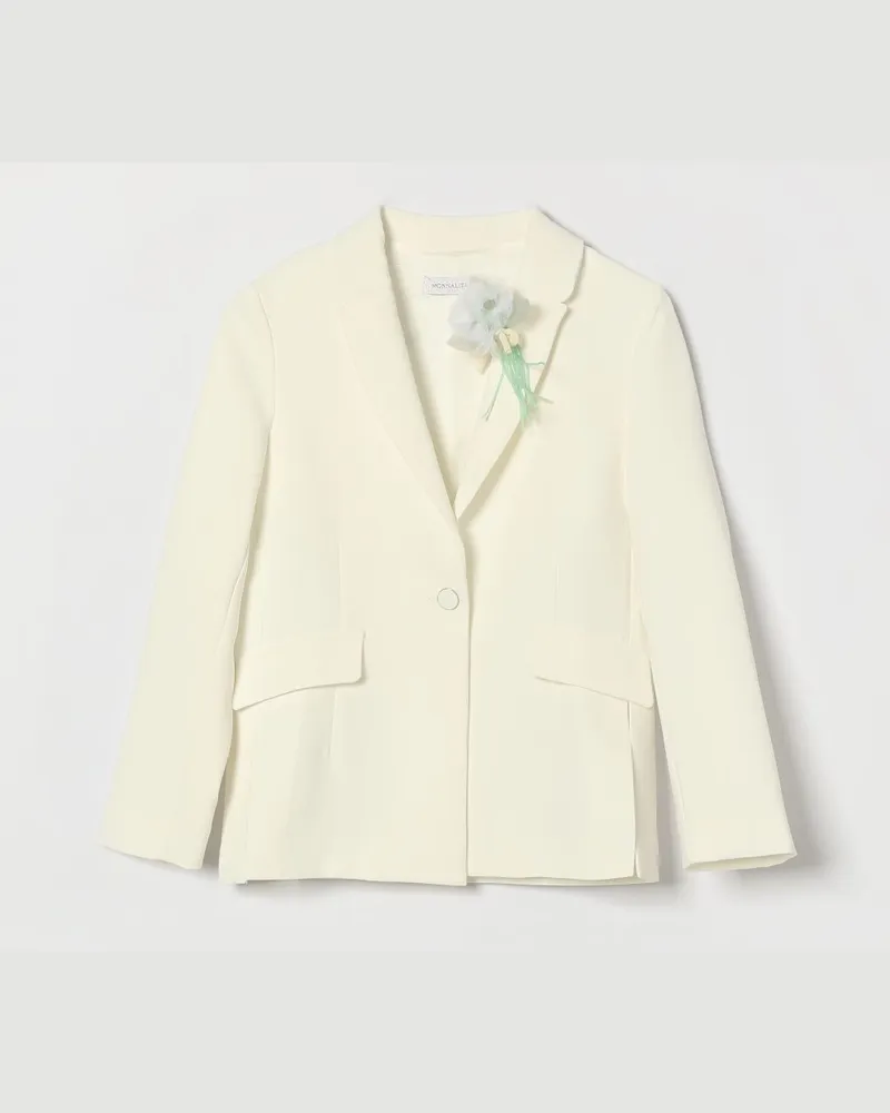 Monnalisa Einreihiger Blazer Weiß